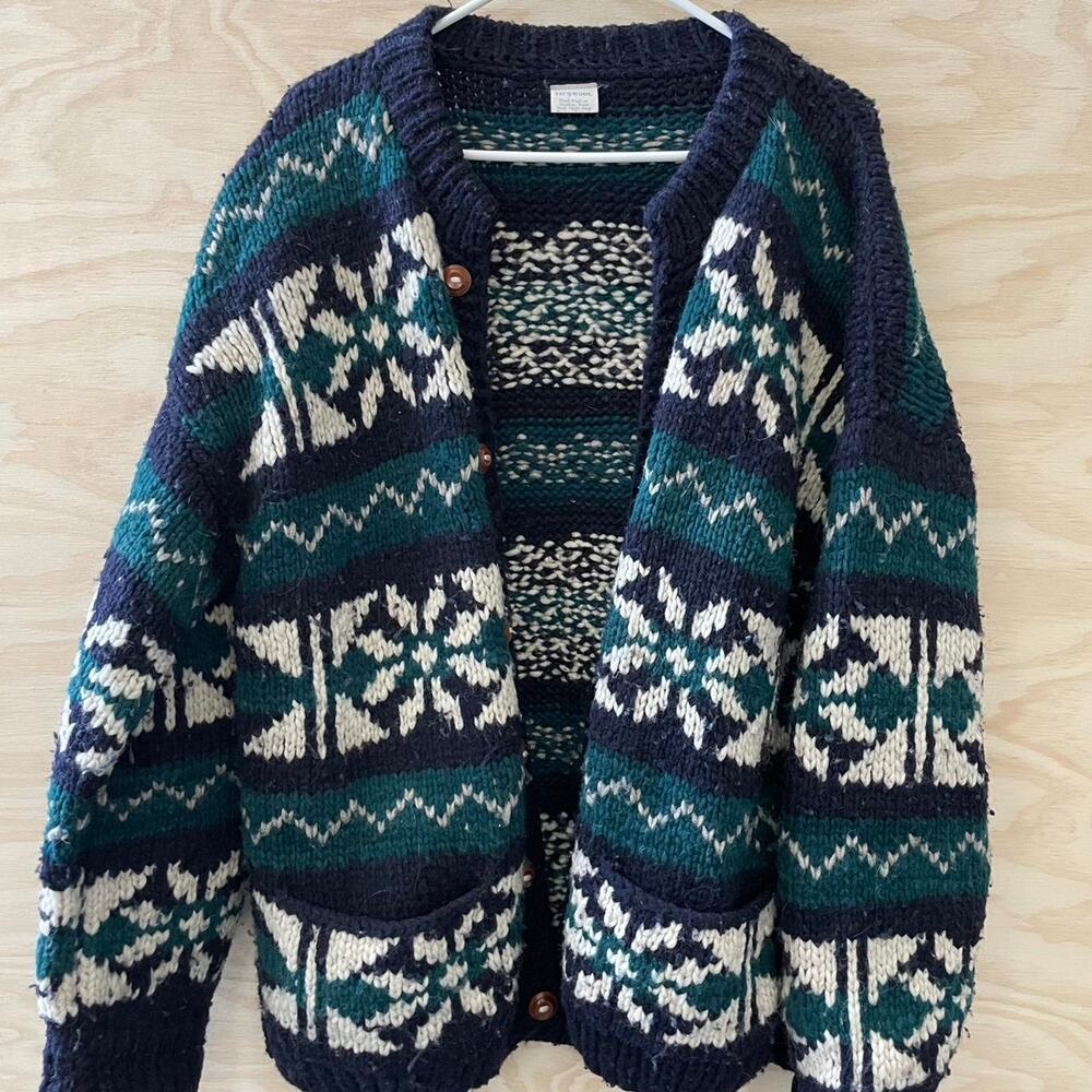 Vintage wool snowflake cardigan